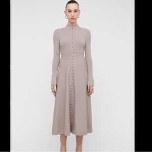 Scanlan Theodore Taupe Long Sleeve Dress